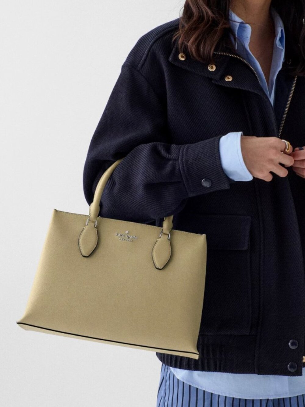 New Kate Spade Rae Medium Satchel Saffiano Elm